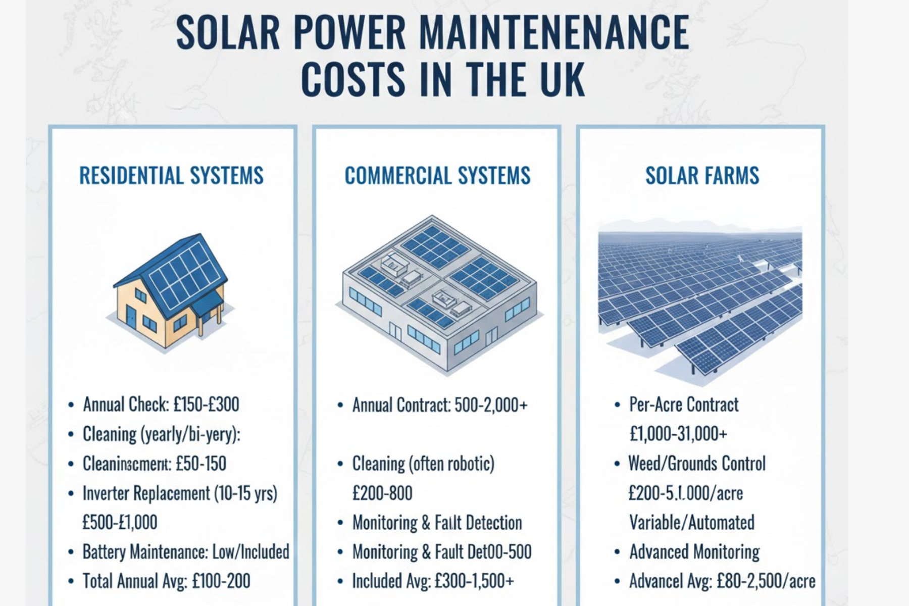 Solar Power Maintenance Costs in the UK Solar Power Maintenance Costs in the UK